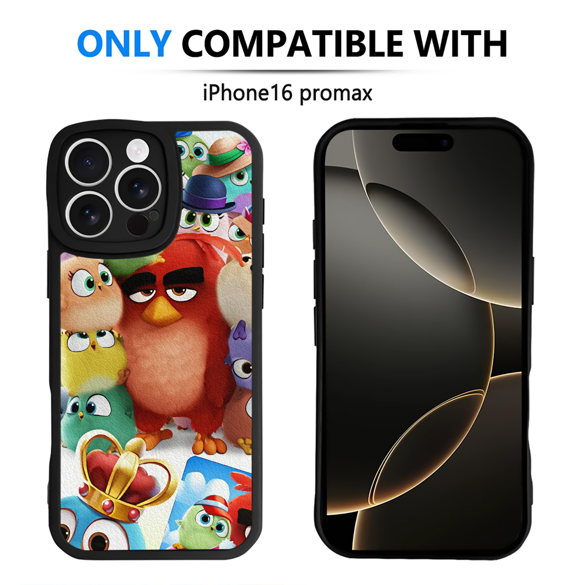 （画像用） Angry Birds アングリーバード 【iPhone 16シリーズ対応】シリコンスマホケース（レザー調） 材質：シリコン
